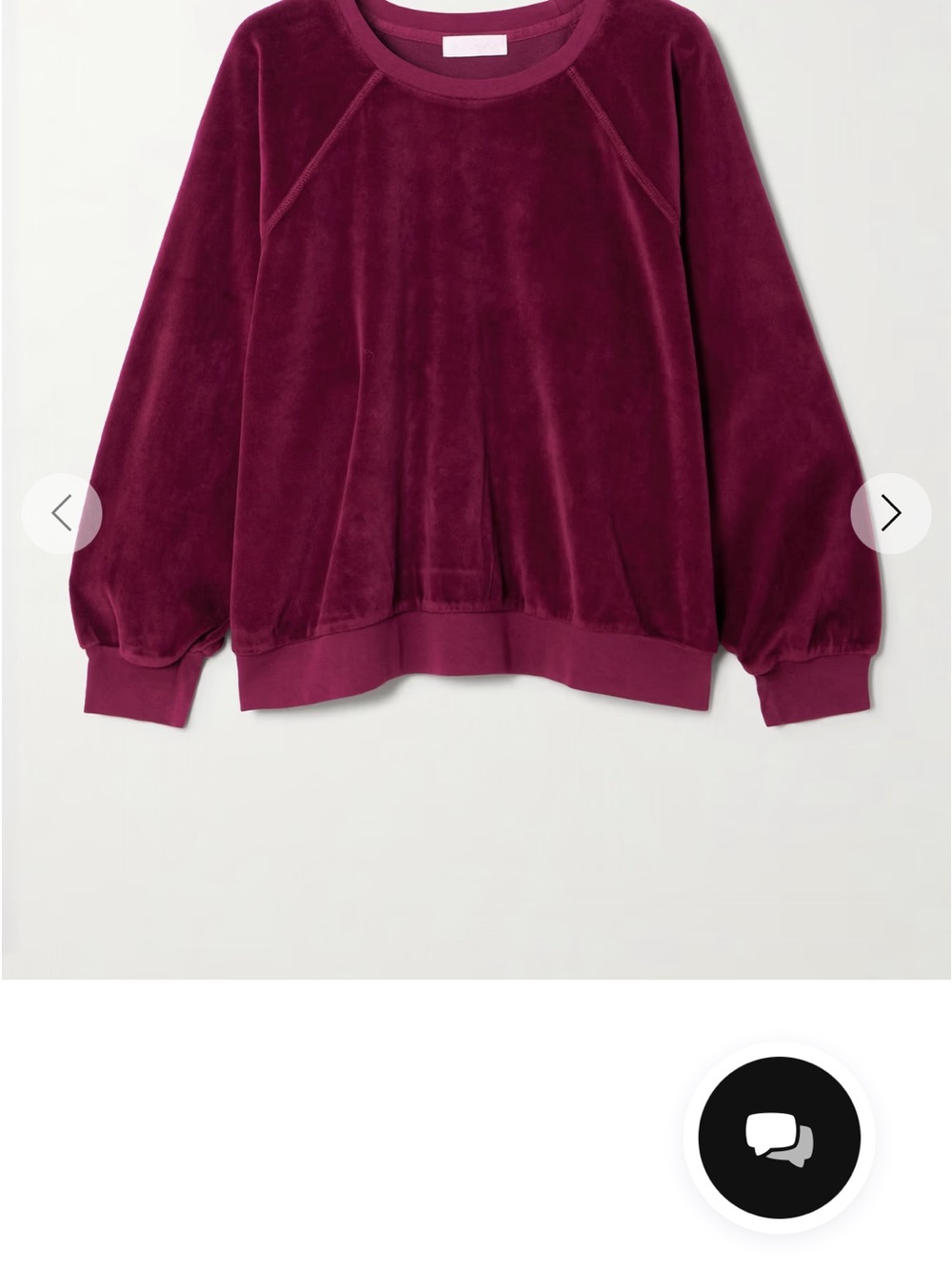 Suzi Kondi Plush Velvet Crewneck Sweatshirt - ruby Size L